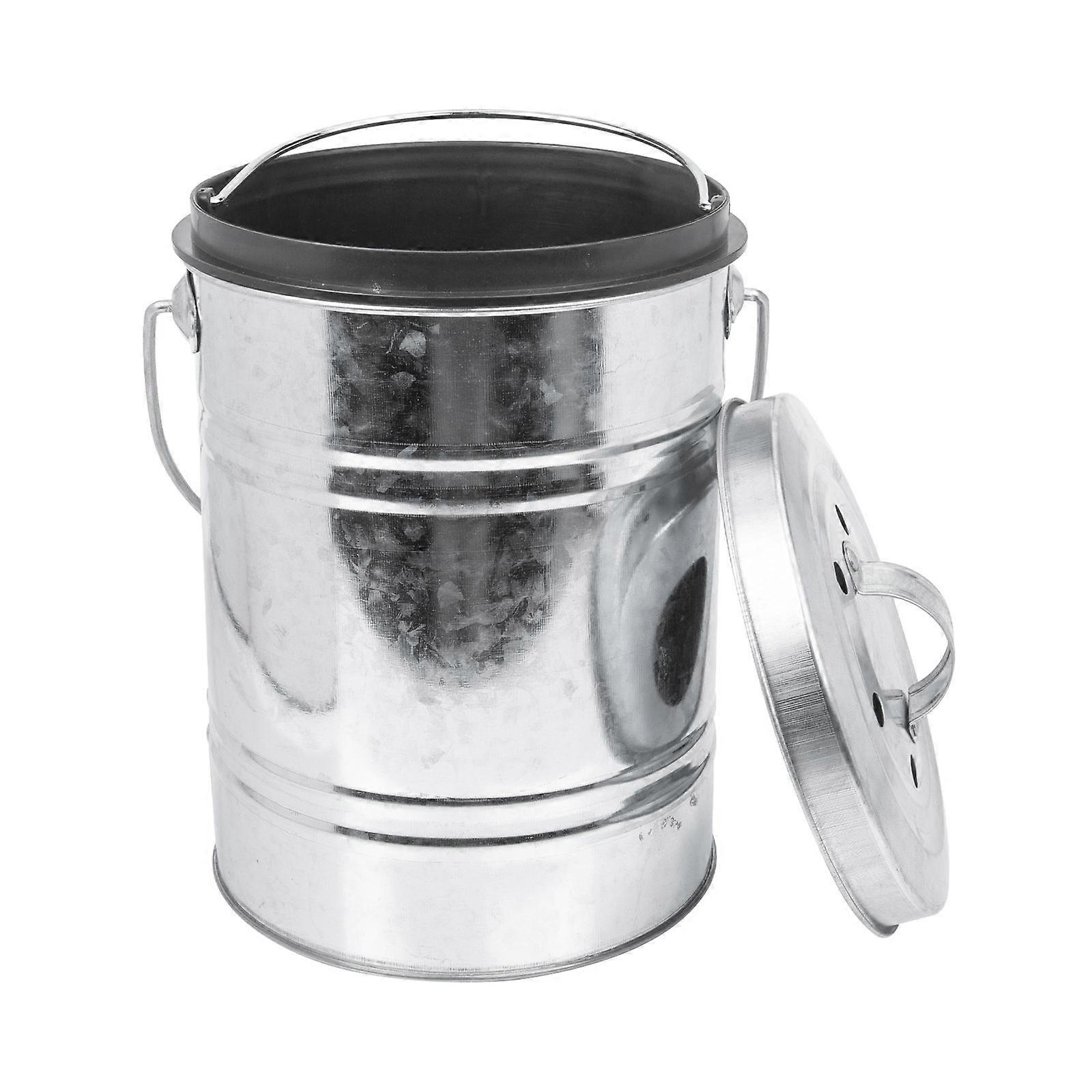 Kitchen Trash Container Countertop Compost Bin Odor Prevention Silver Made for Kitchen Cleaning 1Pcs