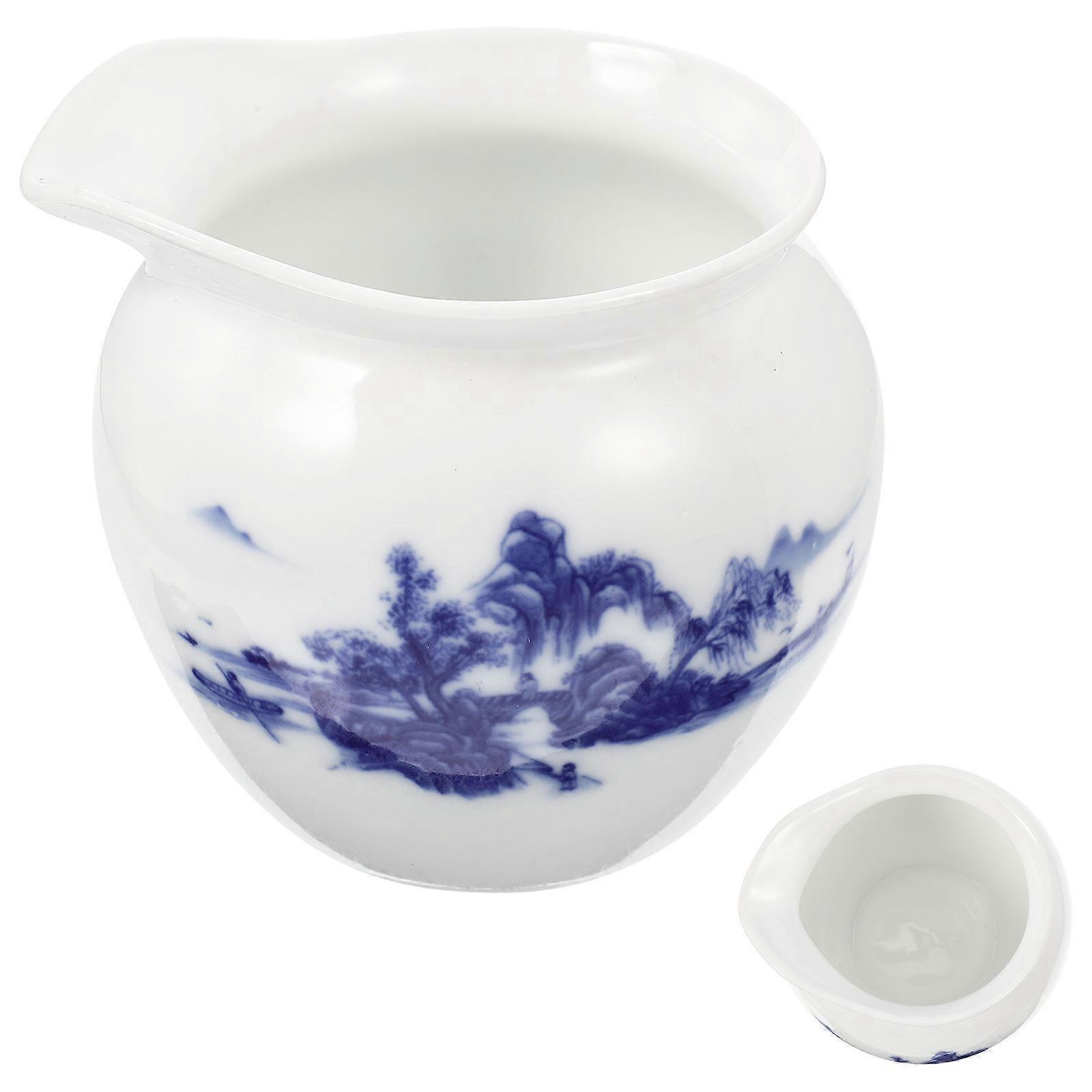 White Ceramic Milk Gravy Boat for Serving with Ceramic Pourer