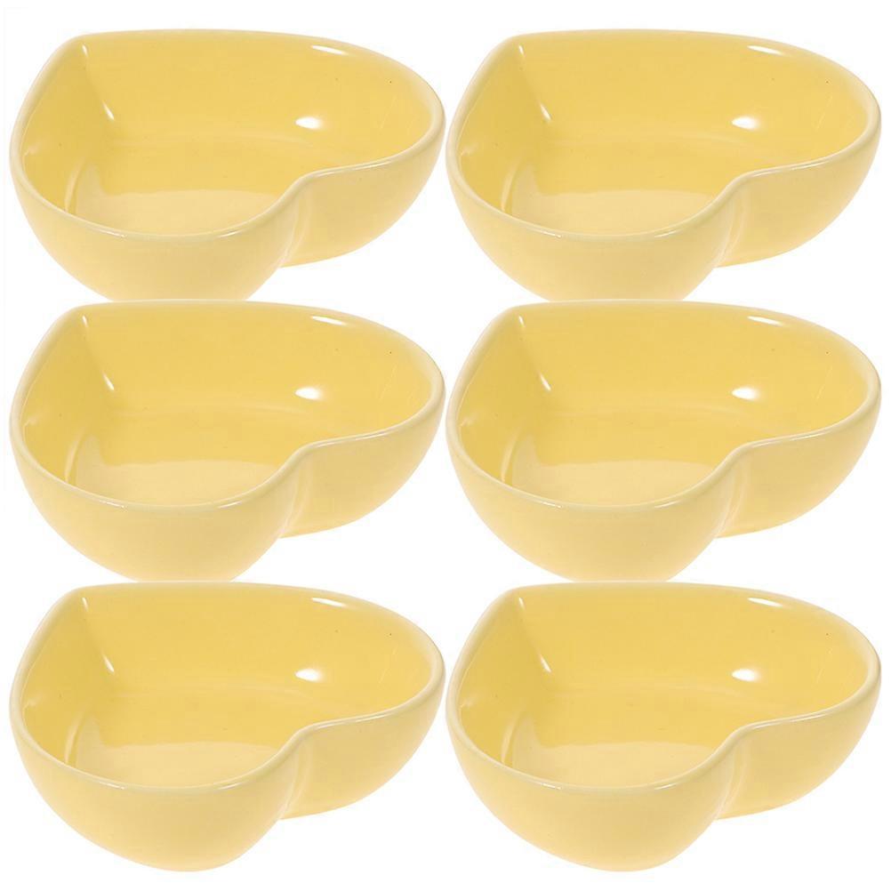Ceramic Heart Shaped Plates for Serving 6Pcs Sauce Bowls Multipurpose