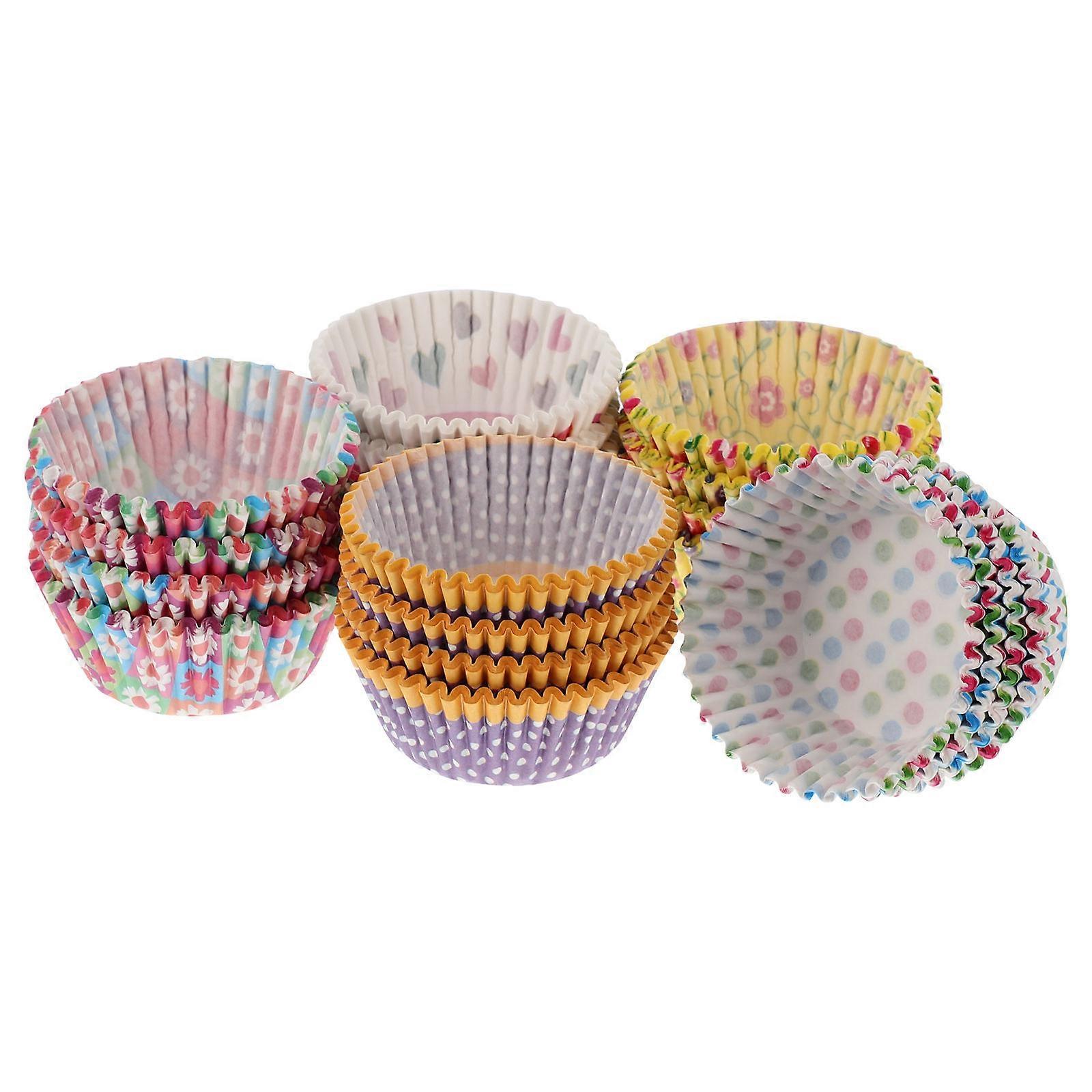 Paper Muffin Cup Oil-Proof Baking Cups for Kitchen Use 500Pcs Assorted Colors