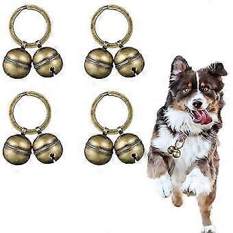 2026 Dog Collar Bell 4 Strings in 8 Pieces Pet Bells Collar Loud Brass