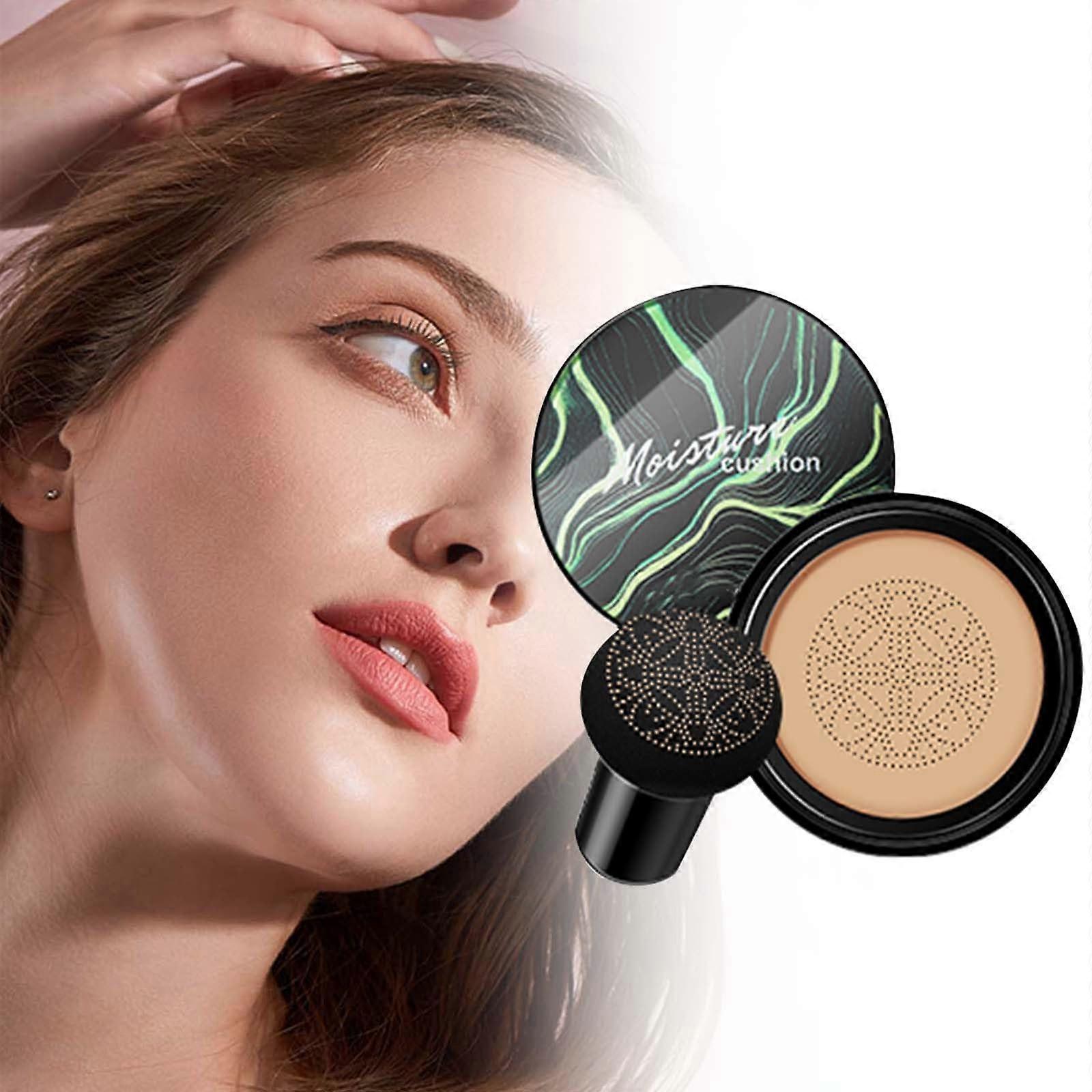 Long Lasting Cushion CC Cream Dark Brown with SPF, Flawless Waterproof Full Coverage Foundation