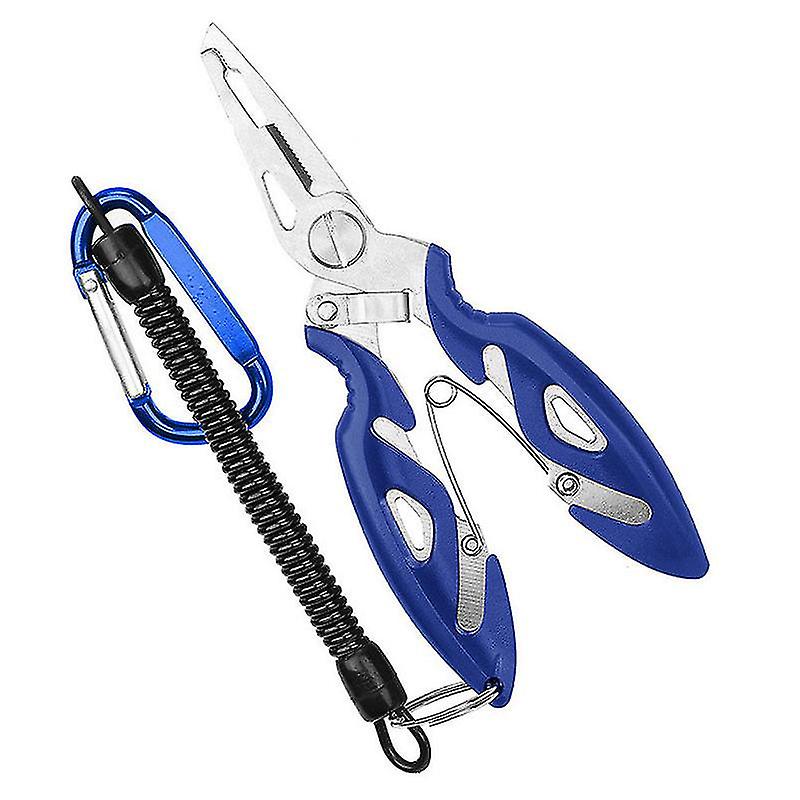 Fishing Pliers Multi Function Hook Remover Stainless Steel Wire Cutters With Sheath Lanyard