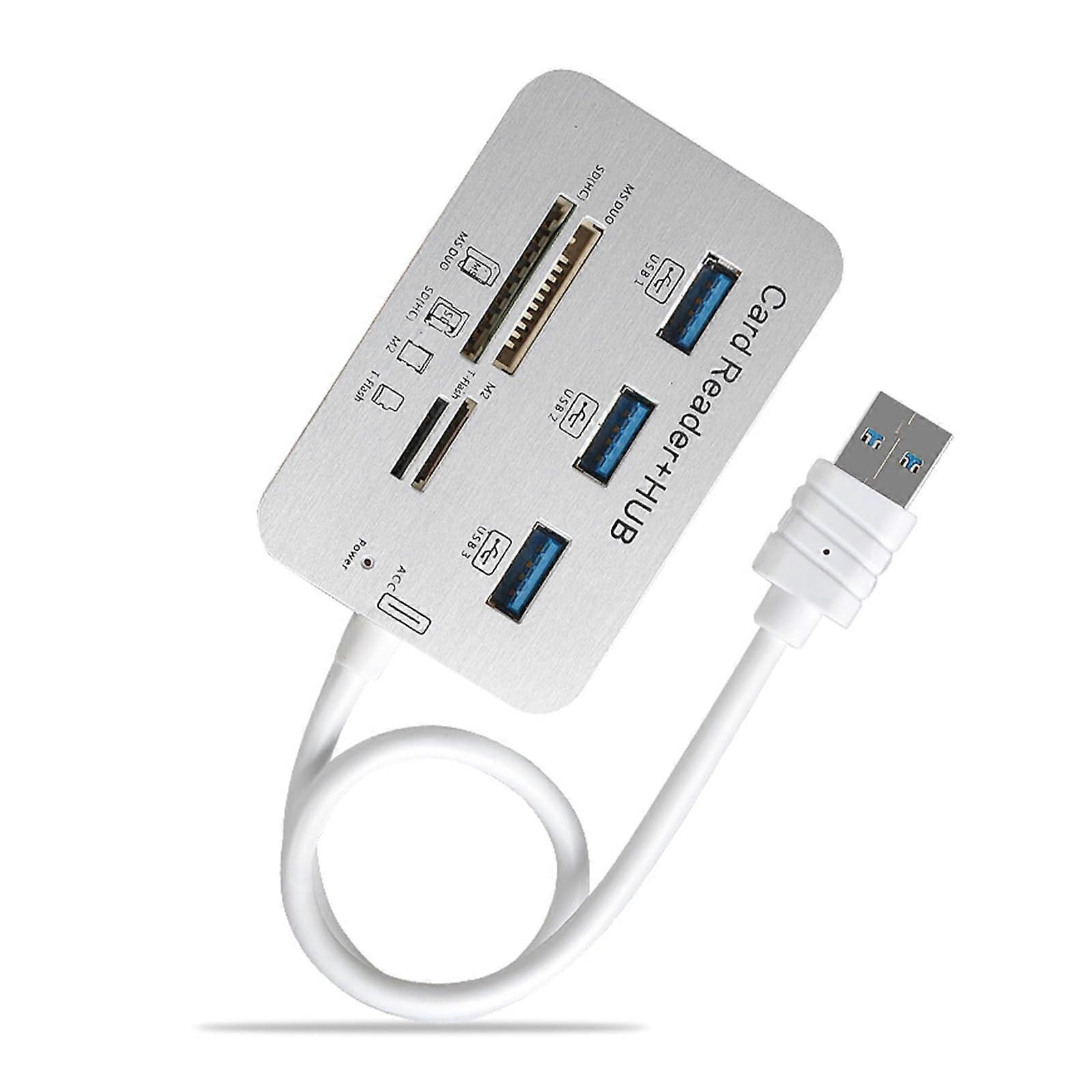 USB 3.0 Hub with SD TF Card Reader, Speed Multiport for Computer and Laptop