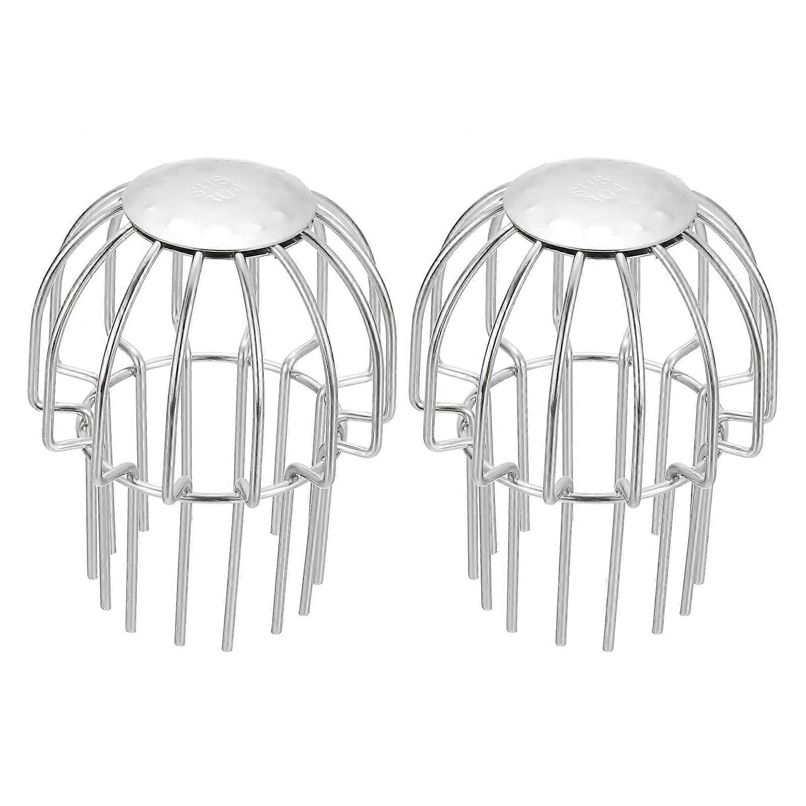 Gutter Guard 3 Inch 2 Pack 304 Stainless Steel Downspout Filter AntiClogging Round Leaf Protector