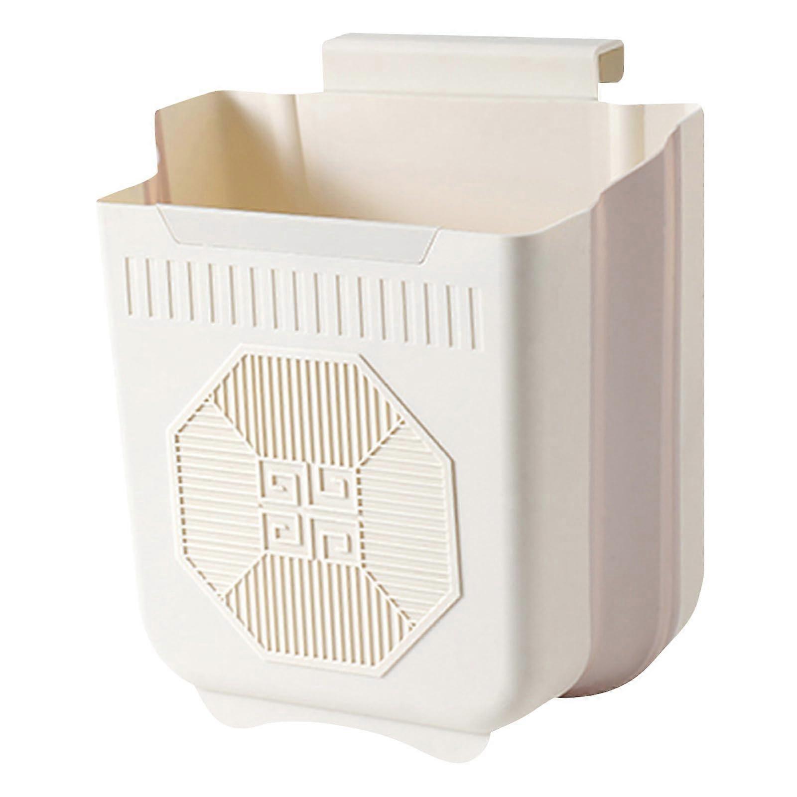 Hanging Kitchen Trash Can Foldable SpaceSaving Bin for Cabinet Door RV Camping White 2Pack