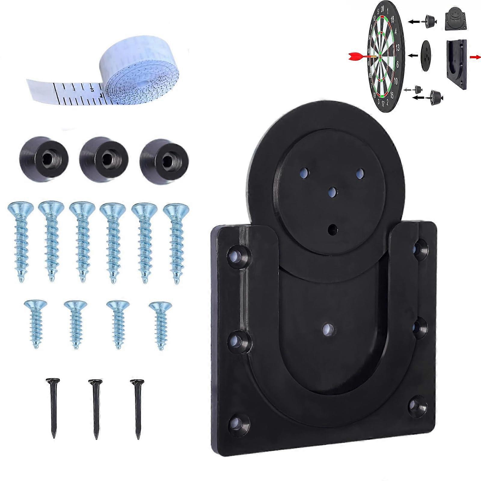 Dartboard Wall Mount Bracket with Screws, UShaped Groove Holder, Complete Hanging Kit