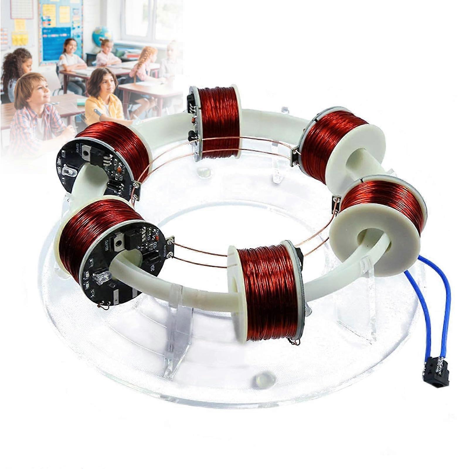 6 Coils Ring Electromagnetic Accelerator with Independent Coil Control for Physics Teaching and Experiments