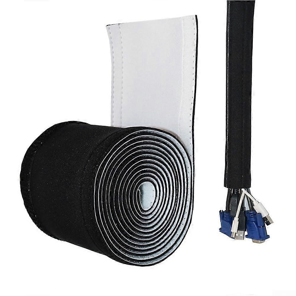 Neoprene Cable Management Sleeve Adjustable Wire Cord Hider for TV and Computer Reduce Clutter 50cm