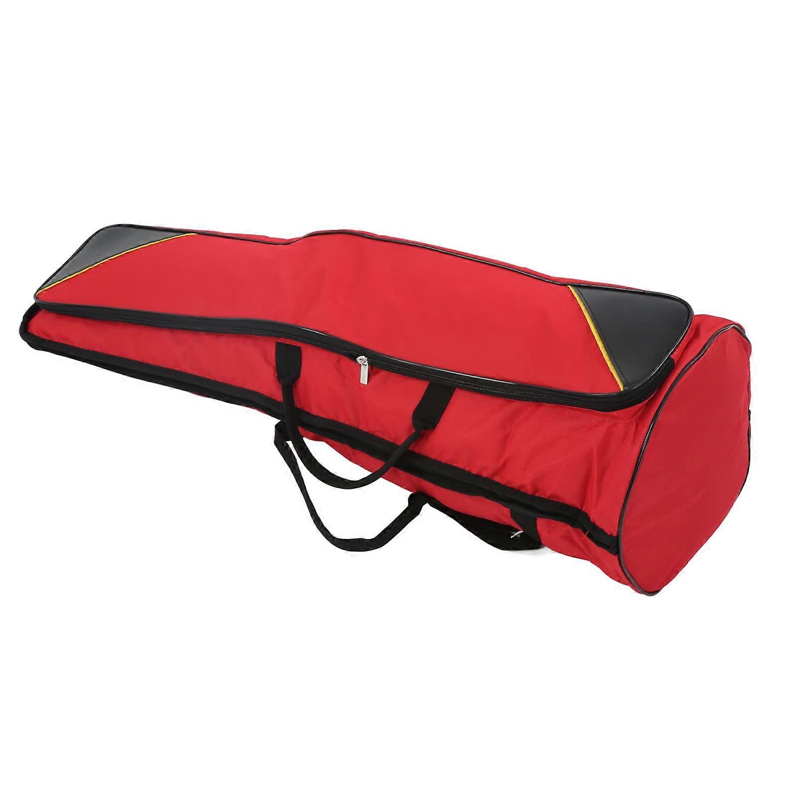 Red Oxford Cloth Tenor Trombone Case with Protective Padding and Multiple Carrying Options