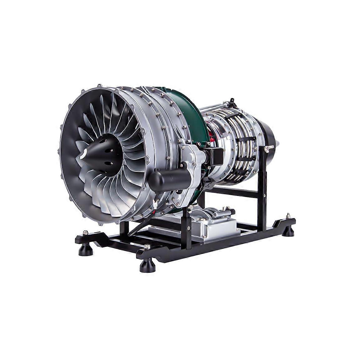1/10 Scale Metal Turbofan Engine Model Kit with Motorized Dual Rotor Motion, Educational Display