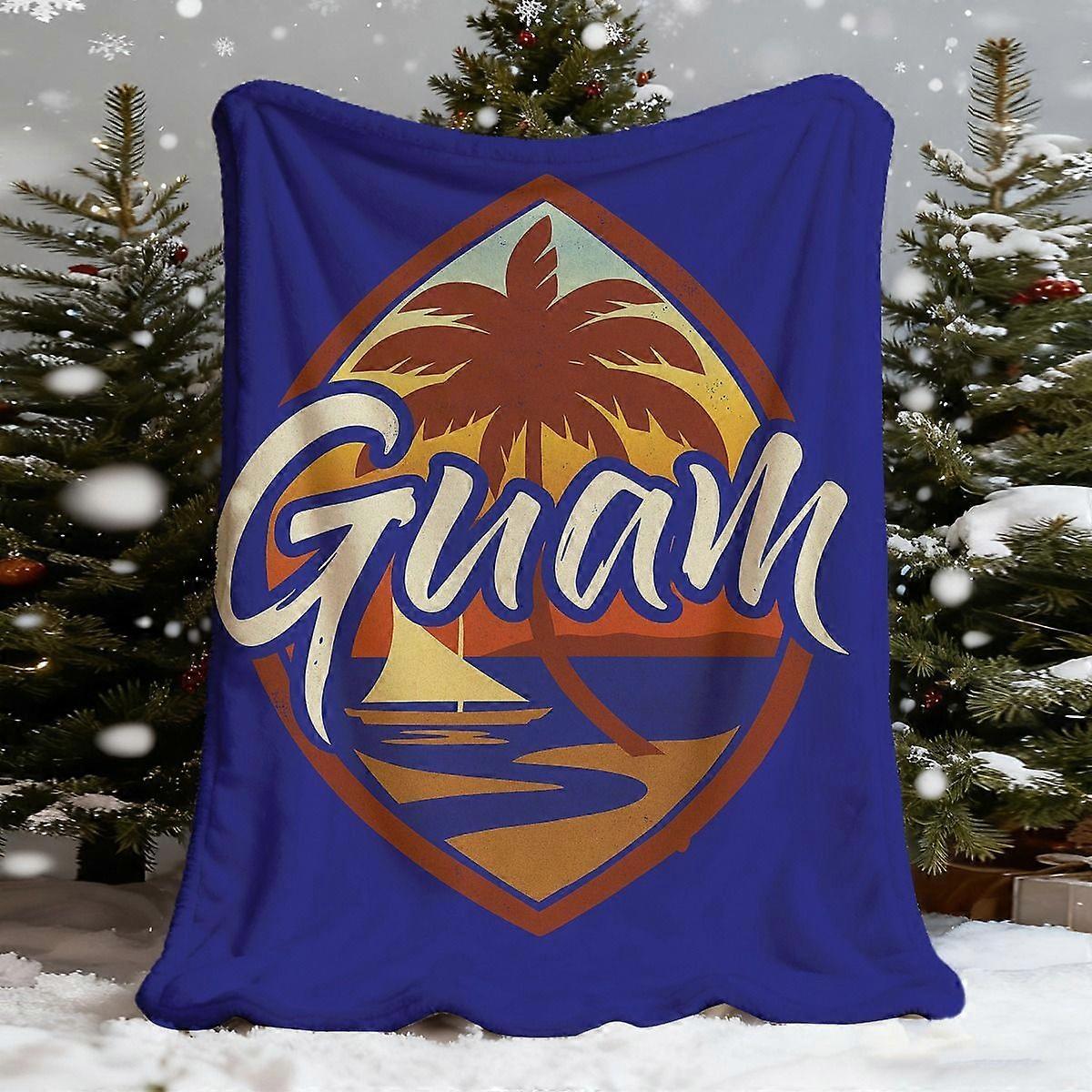 Guam Seal Sunset Tropical Throw Blanket - Soft French-Style 
