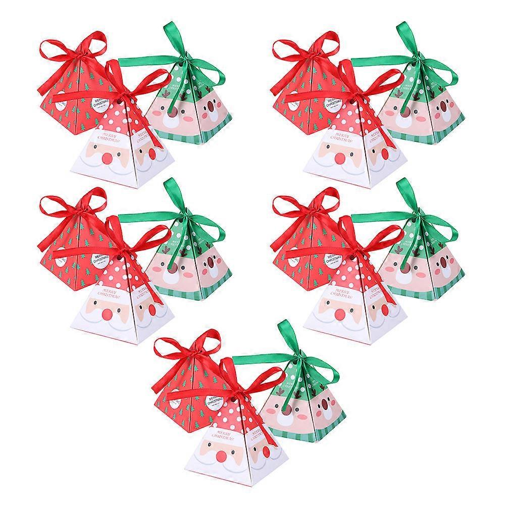 Assorted Color Christmas Candy Boxes Paper for Storage Use 15Pcs Set