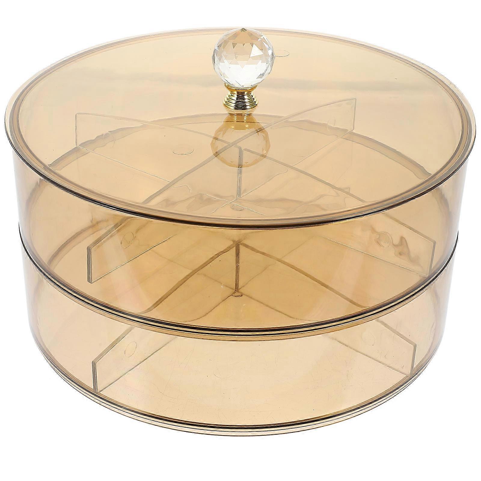 Yellow Compartment Snack Box for Storage Double Layer Container