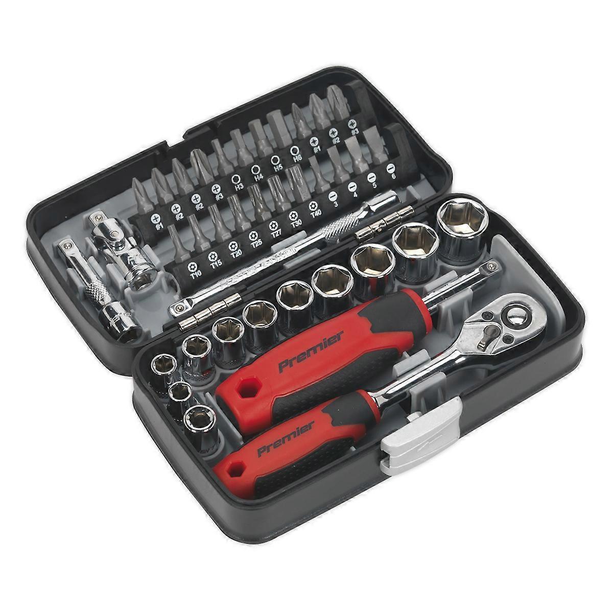 Sealey Ak8945 Socket & Bit Set 38Pc 1/4In Sq Drive