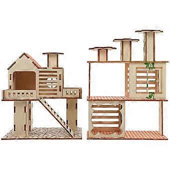 Hamsterhaus aus Holz, Haustierversteck, 2-teilig, für Kleintiere