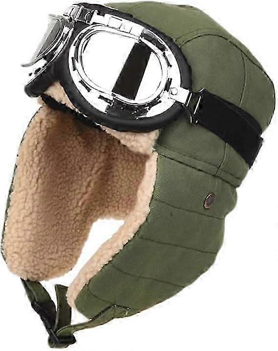 Aviator Hat With Goggles Winter Pilot Cap