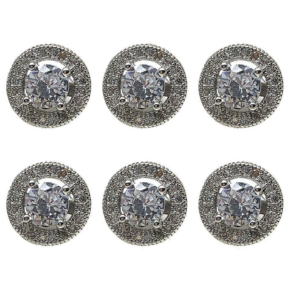 Clothes Button Silver Costume Button for Decoration 6Pcs Durable Set