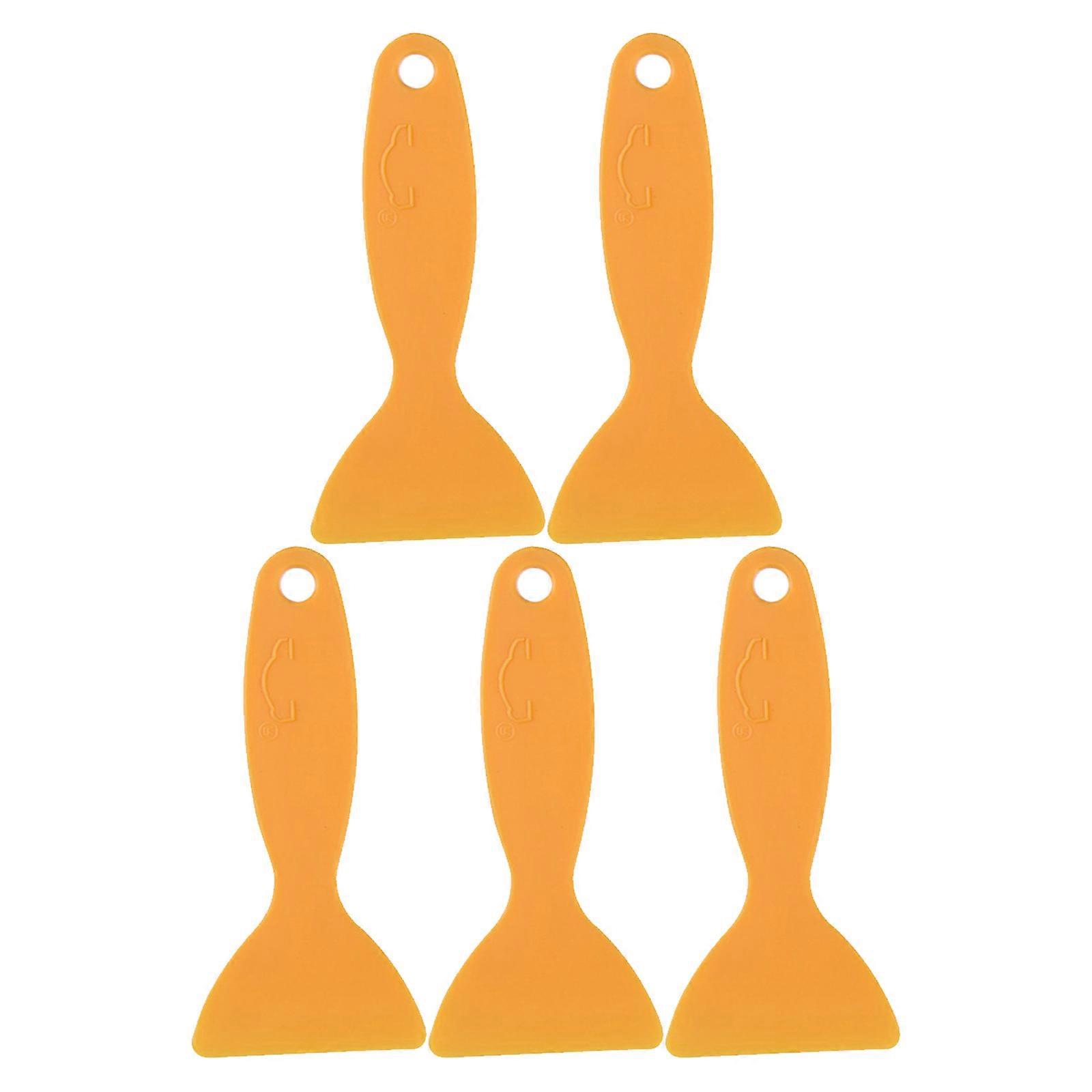 5pcs DIY Glue Scraper Mini Premium Practical Scraper Home DIY Handwork Tools (Yellow)