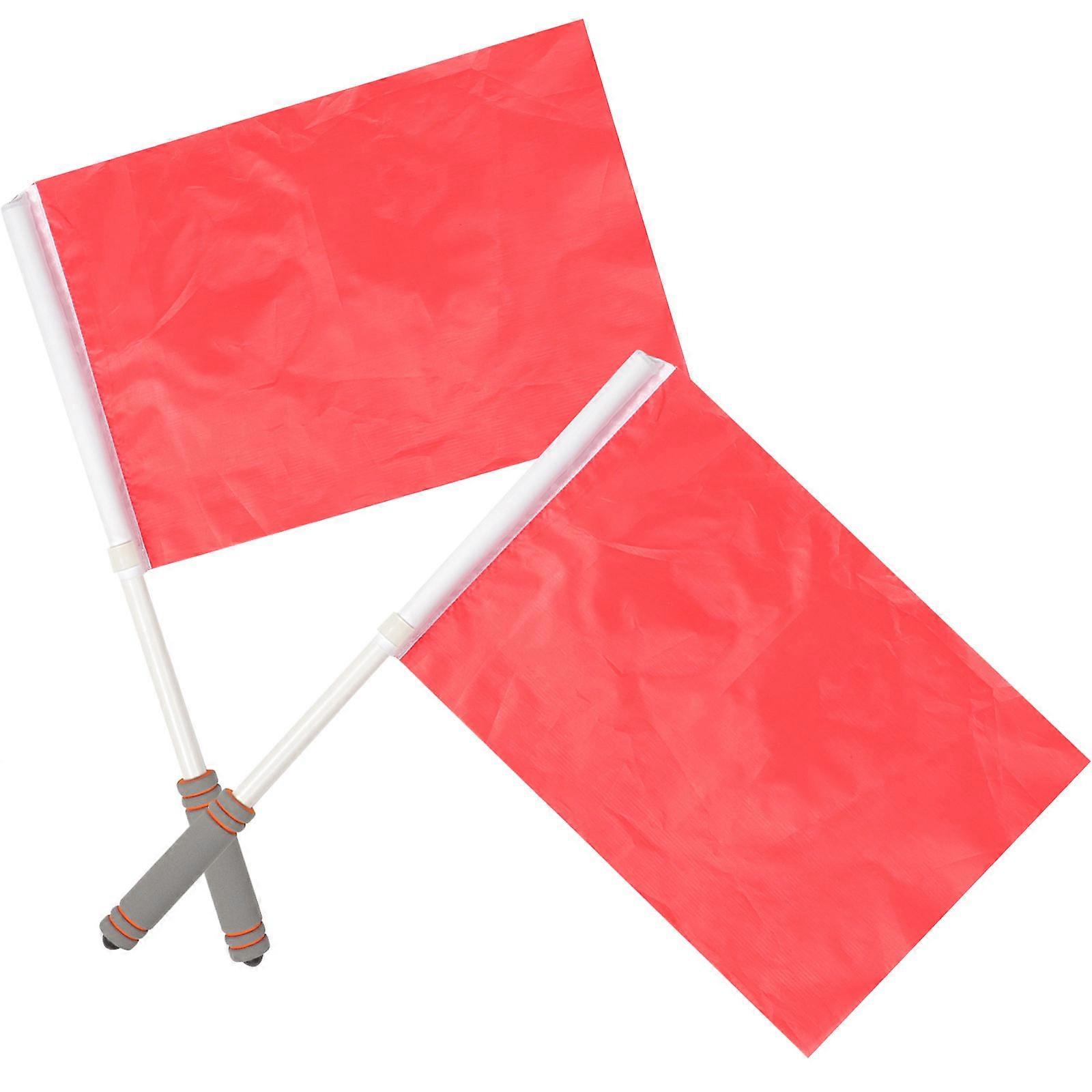 Red Commanding Flags Referee Signal Flags for Match Use 8Pcs