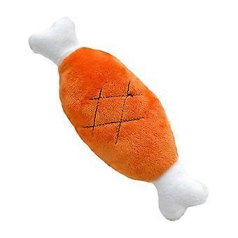Plush Chicken Drumstick Dog Toy – Squeaky & Stuffed – for Small Medium Dogs & Puppy Teething – Soft & Safe Material