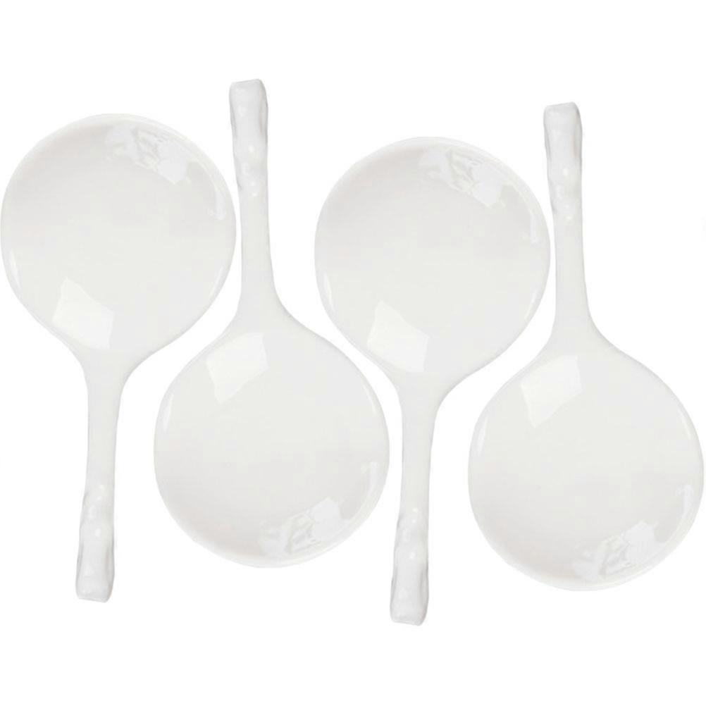 Durable White Ceramic Fork Rest for Daily Use 4Pcs Set