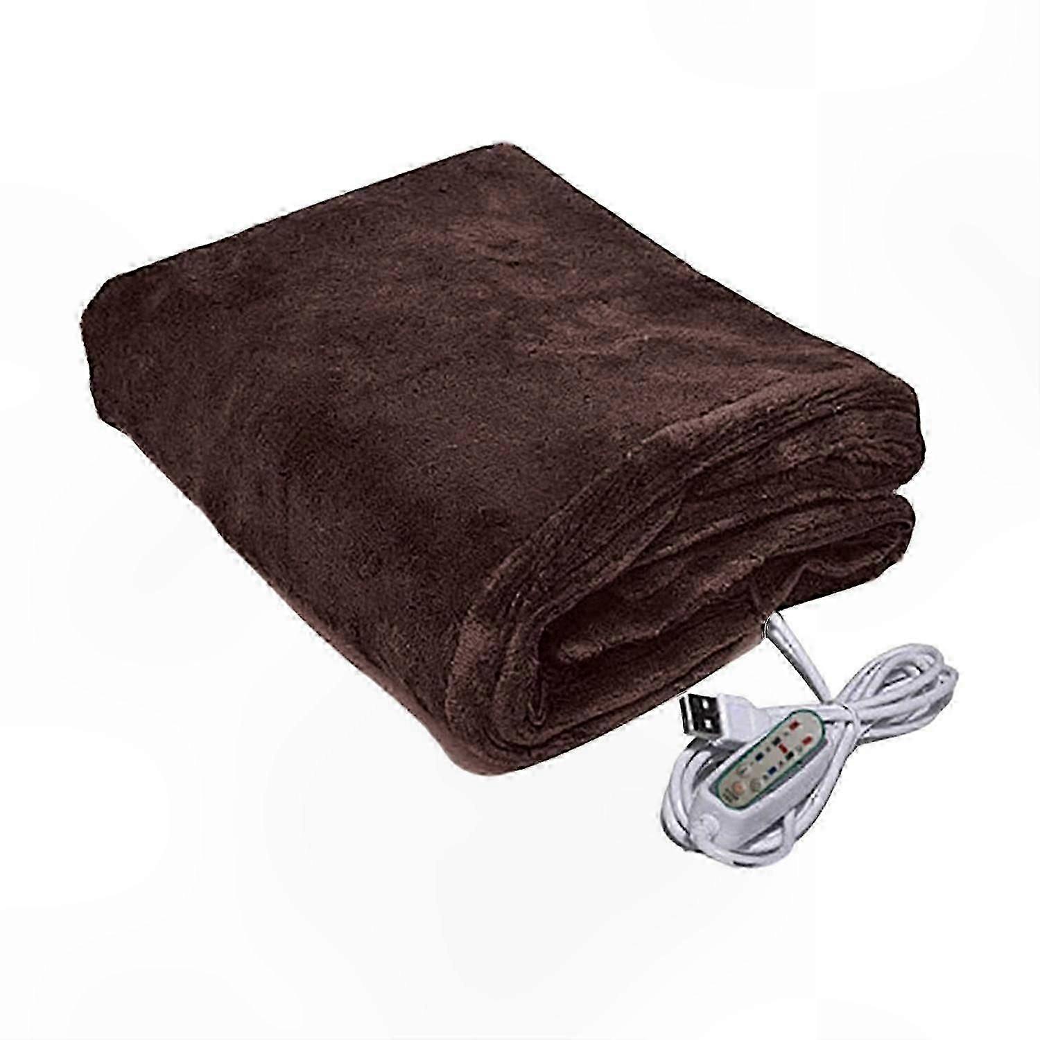 Heated Blanket with 3 Heat Settings USB Powered Double Sided Warmth Timer Function Winter Warmer Electric Throw