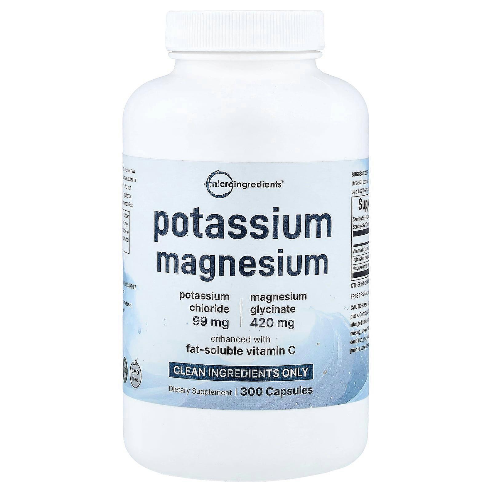 Micro Ingredients, Potassium Magnesium, 300 Capsules