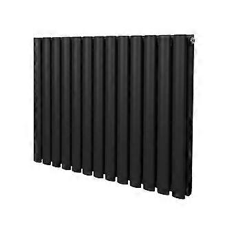 Oval Column Radiator 600mm x 780mm Modern Designer Double Panel Central Heating Heater Matt Black