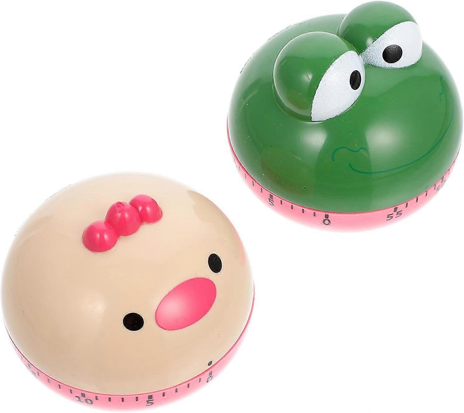Mechanical Kitchen Timer 2pcs Cartoon Countdown Compact Reminder