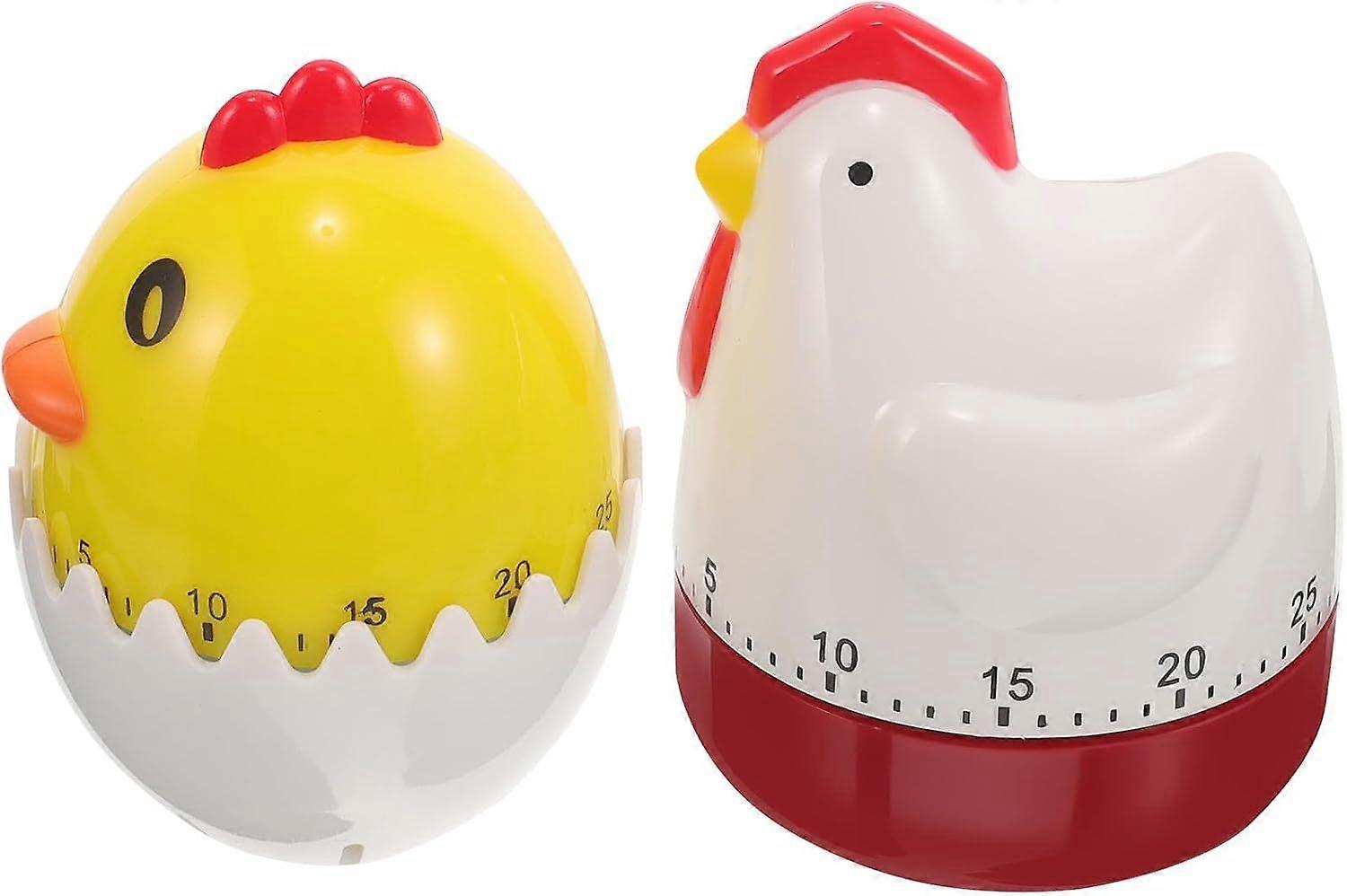 Mechanical Kitchen Timer Set 2pcs Countdown Eggshell Manual Device
