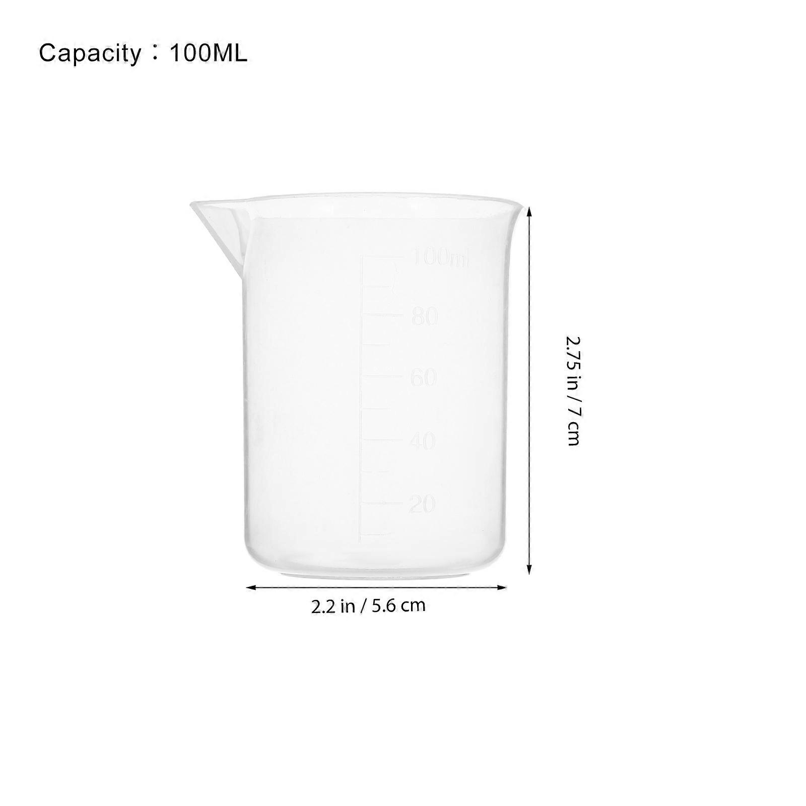 20 PCS 100mL PP Plastic Graduation Beakers Measuring Cups Liquid Container