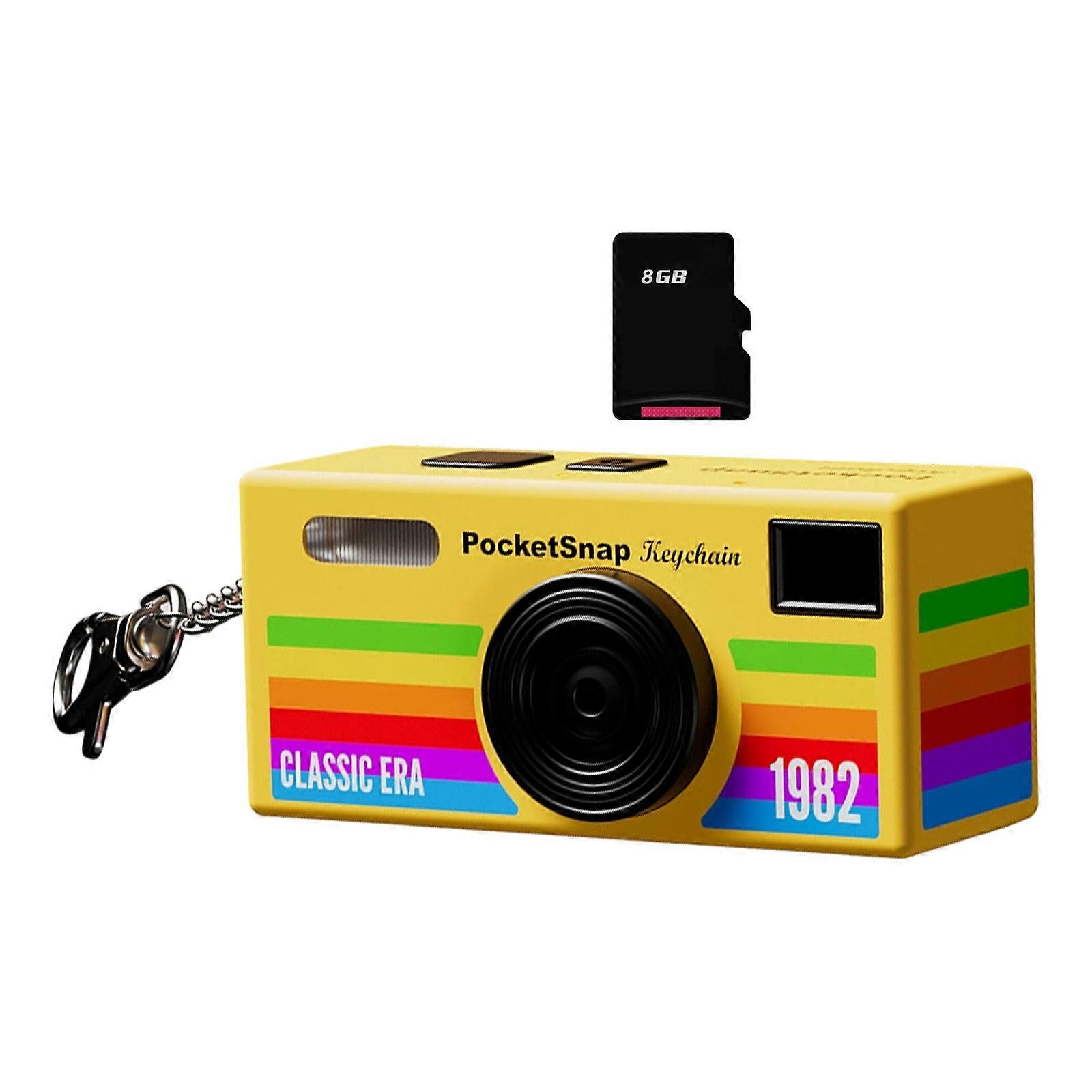 Cute Thumb Size Digital Camera 1080P Video 256G Expandable Memorys Loopping Recording Function  Yellow