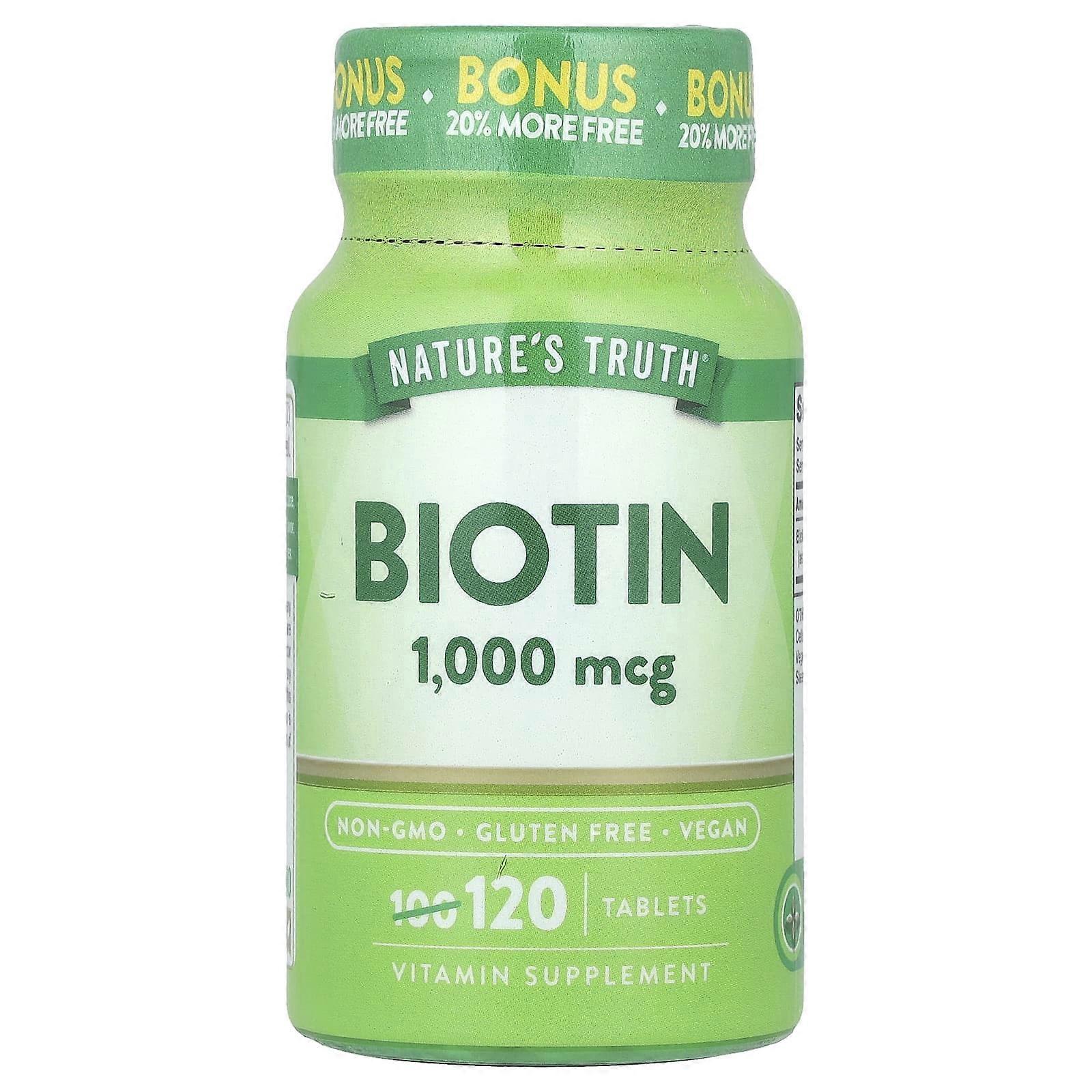 Nature's Truth, Biotin, 1,000 mcg, 120 Tablets, 2-Pack