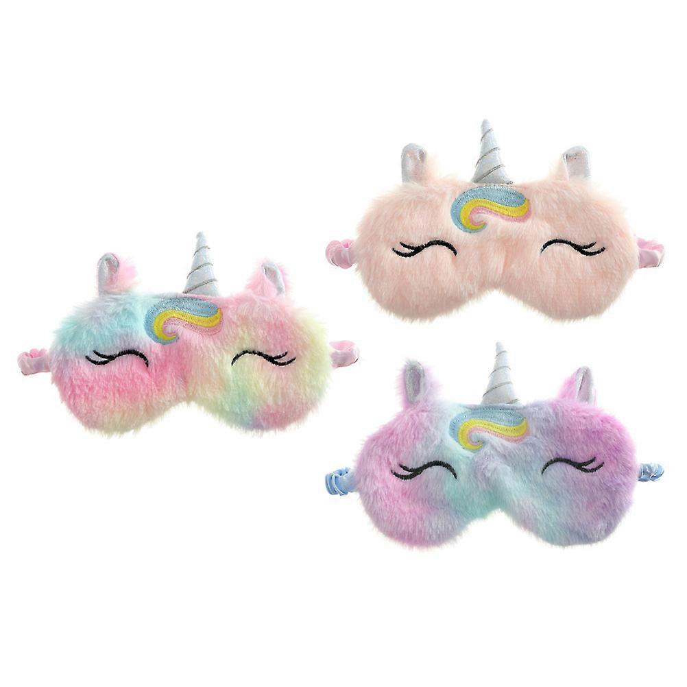 Assorted Mask Plush Blindfolds for Sleeping 3Pcs Pack