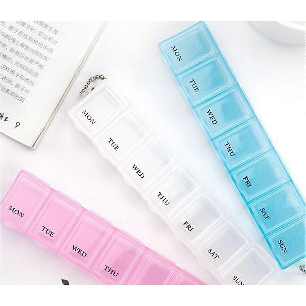 Tragbare Wochen-Pillenbox für 2 Tabletten, blau