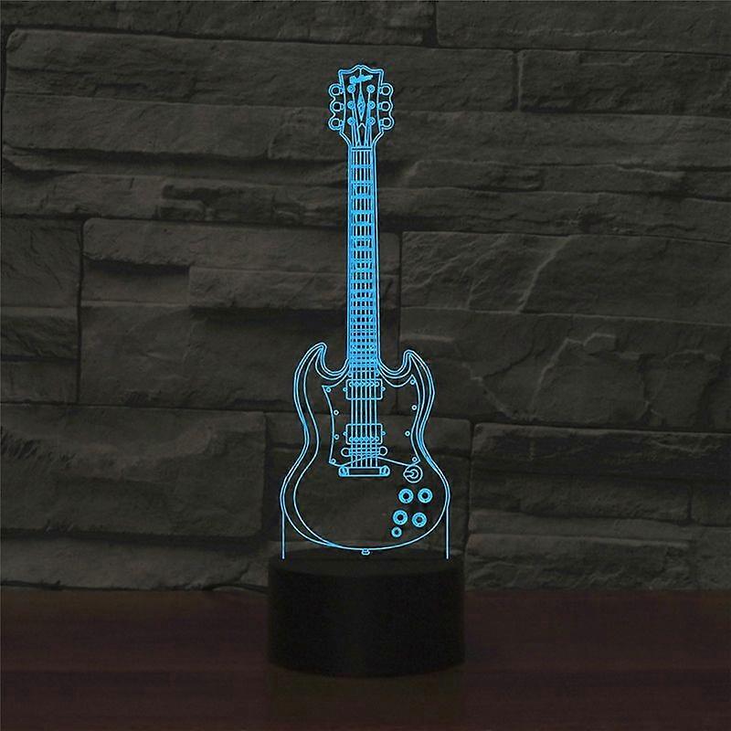 Five-string Guitar Shape Table Lamp, USB & Battery Version