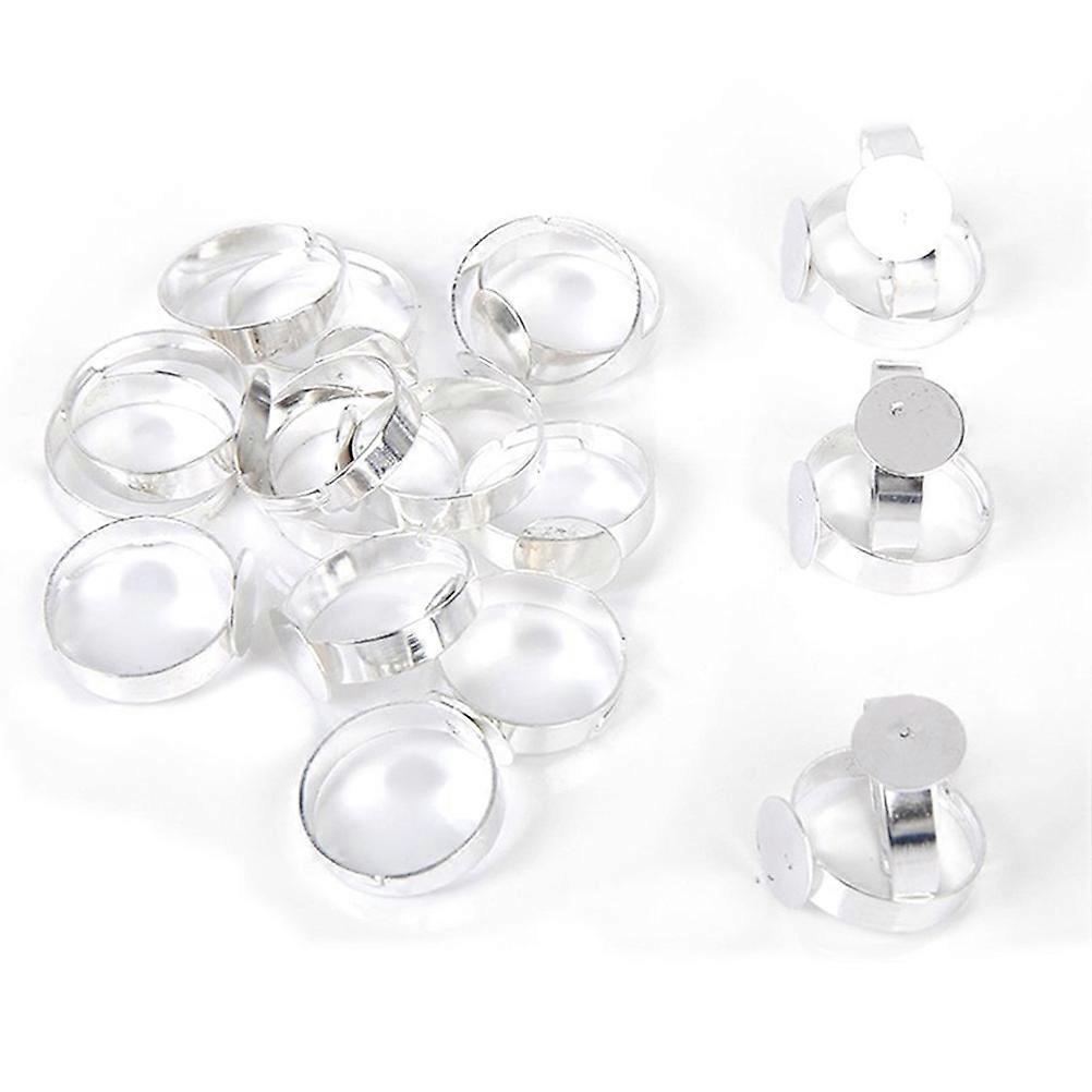 10 Pcs Trendy Rings Adjustable Bezel Ring Finger Ring Setting D Ring Bezel Finding Ring Finding
