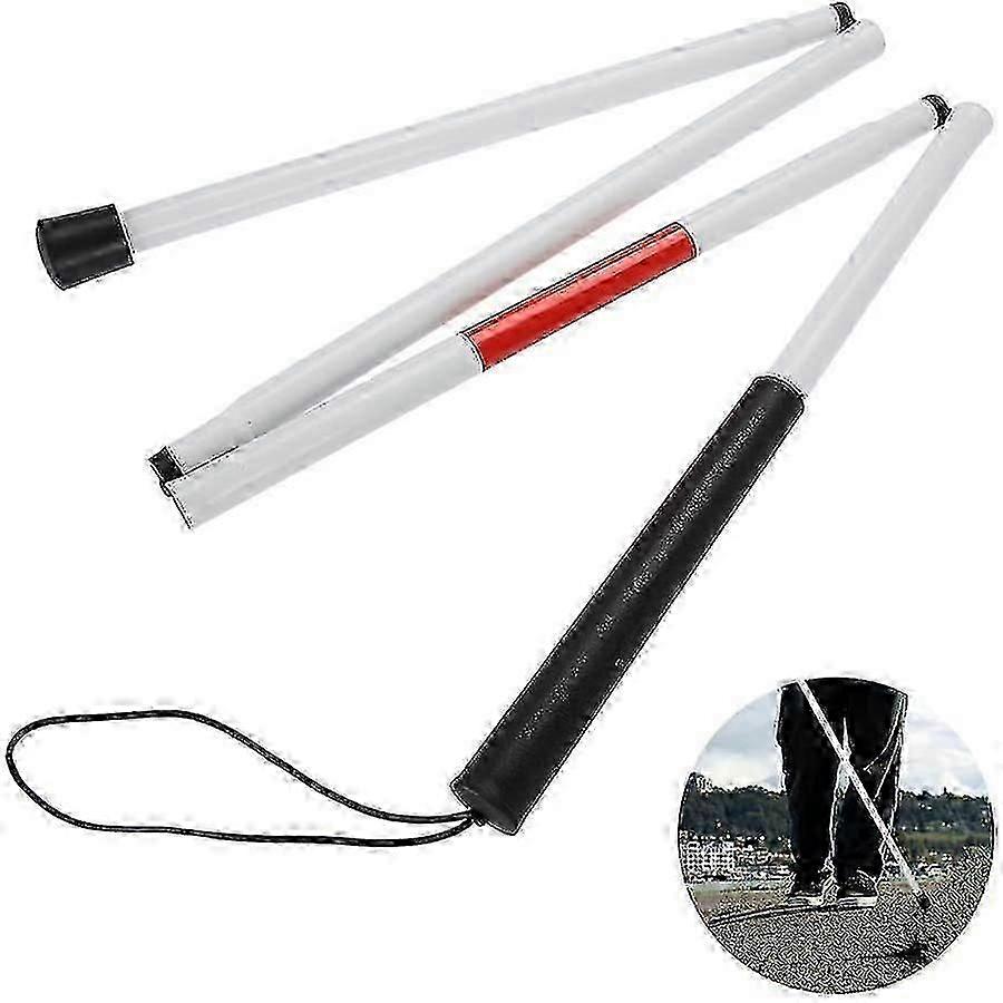 Folding Walking Stick For The Blind, 124cm 4-sections