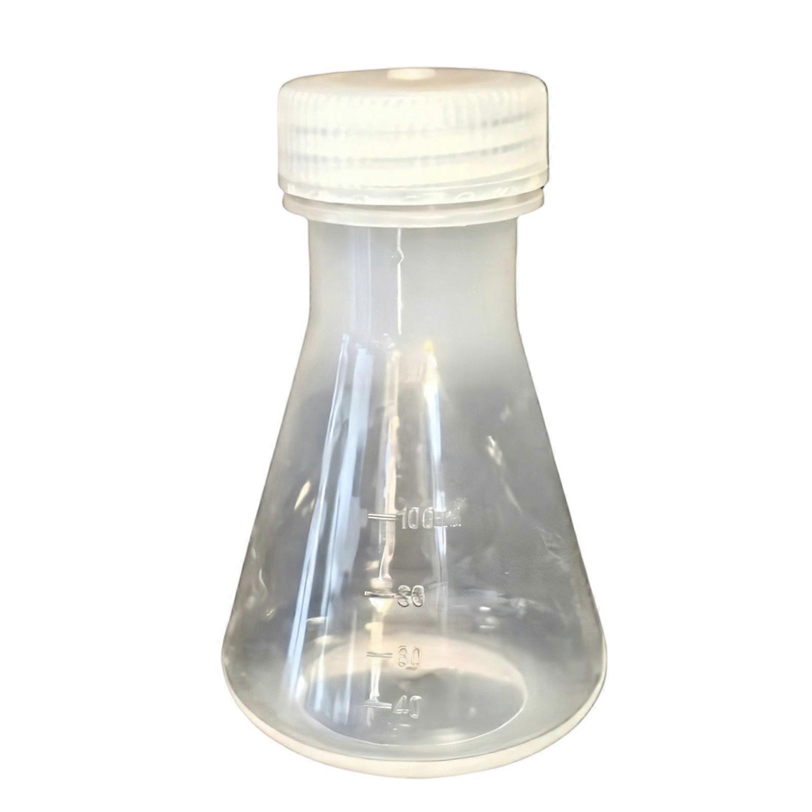 Graduated Laboratory Flasks with Leakproof Lid Clear Plastic Triangular Flasks for Chemical Mixing and Science Lab Multicolor