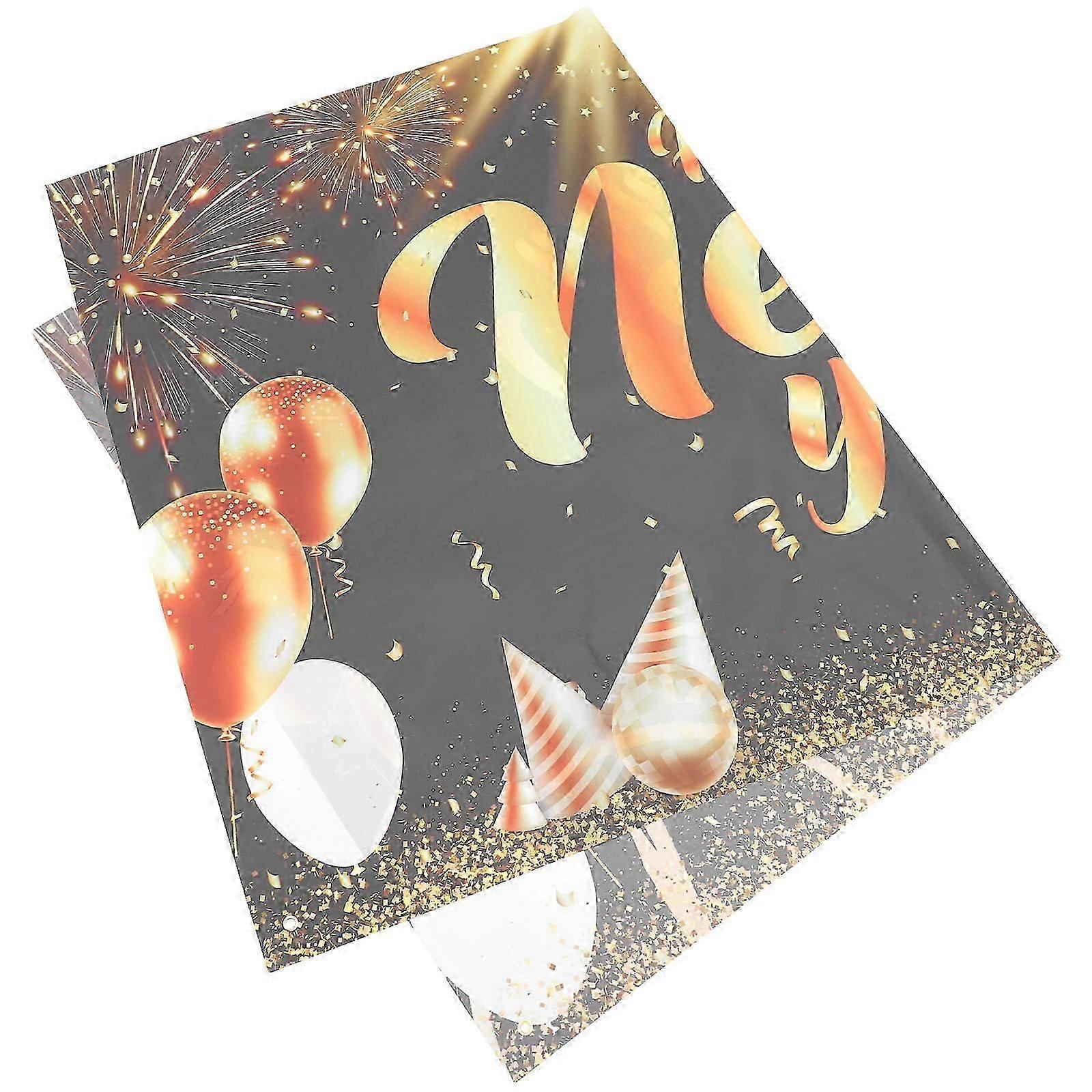 New Year's Eve Party Banner, Polyester Rectangular Backdrop, 180cm x 110cm, 1 Set
