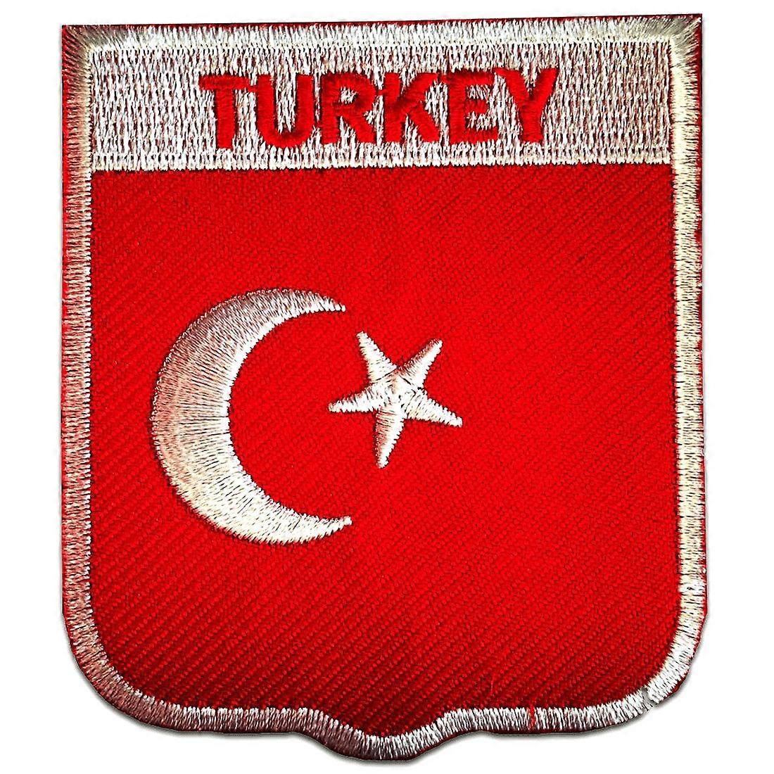 Patch / Iron-on patch - Turkey flag flag - red patch - 6.4 x 7.3 cm - patch patch