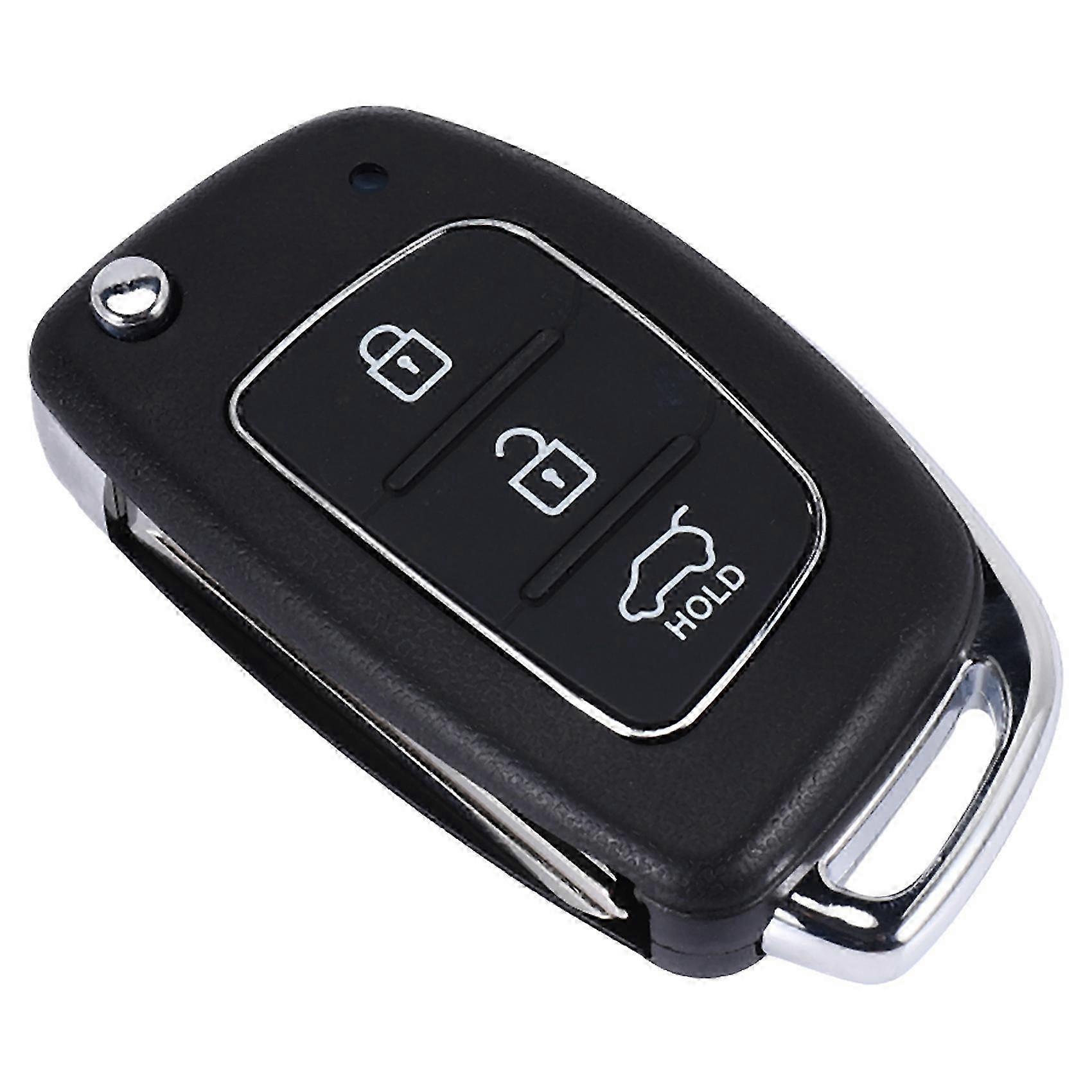 Flip Key Shell fit compatible with ix45 Remote Key Case Fob 3-Button Black