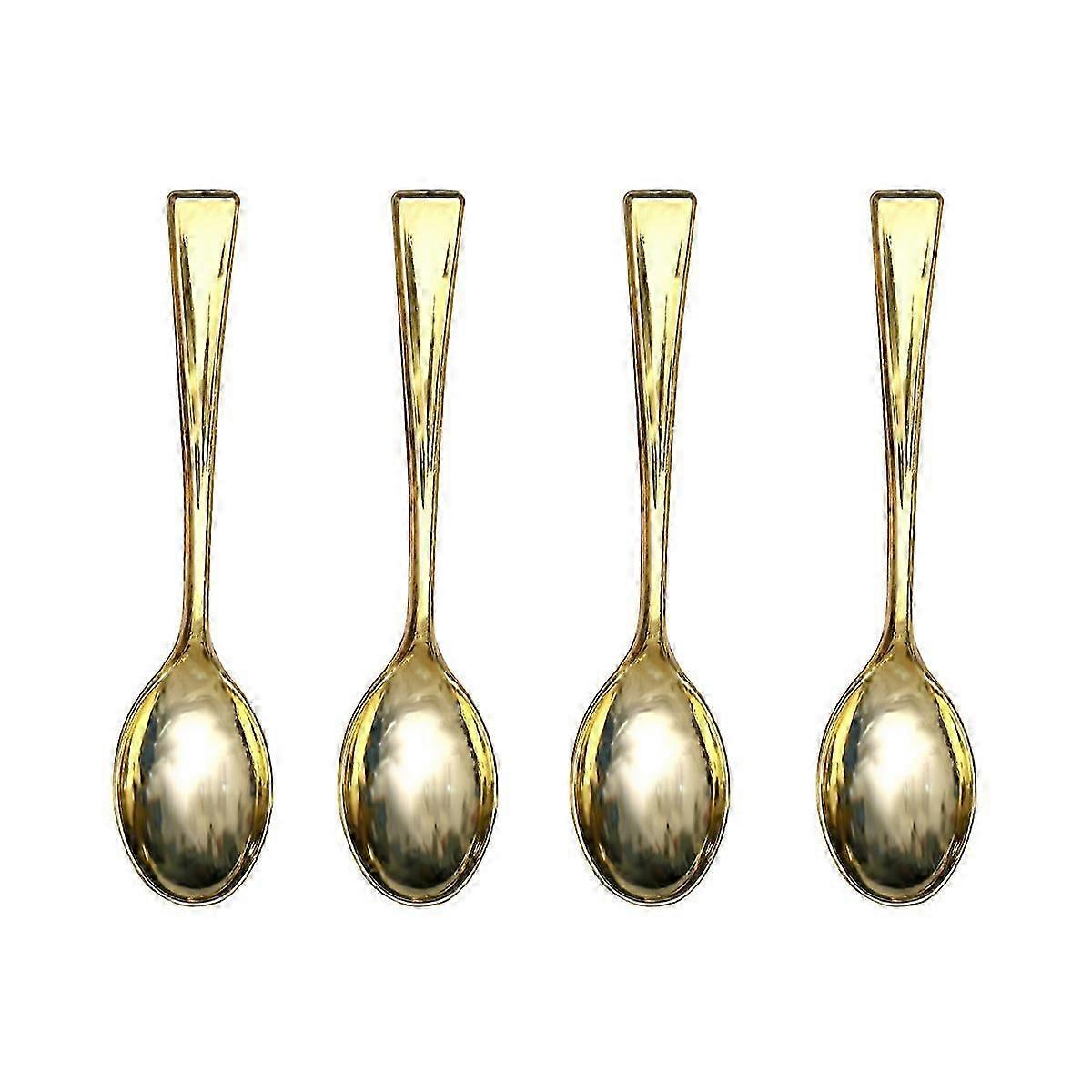 Plastic Flatware Golden Mini Spoon Set for Party Use 72Pcs