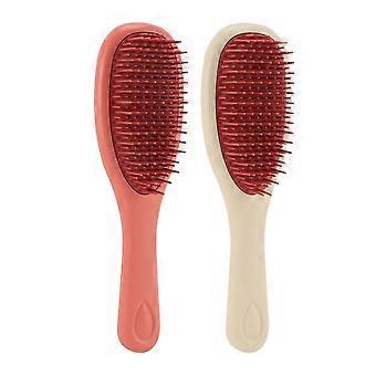 2pcs Double Side Shampoo Brush No Knots Dual Hair Washing Massager Comb for Daily Use Shower Red Yellow