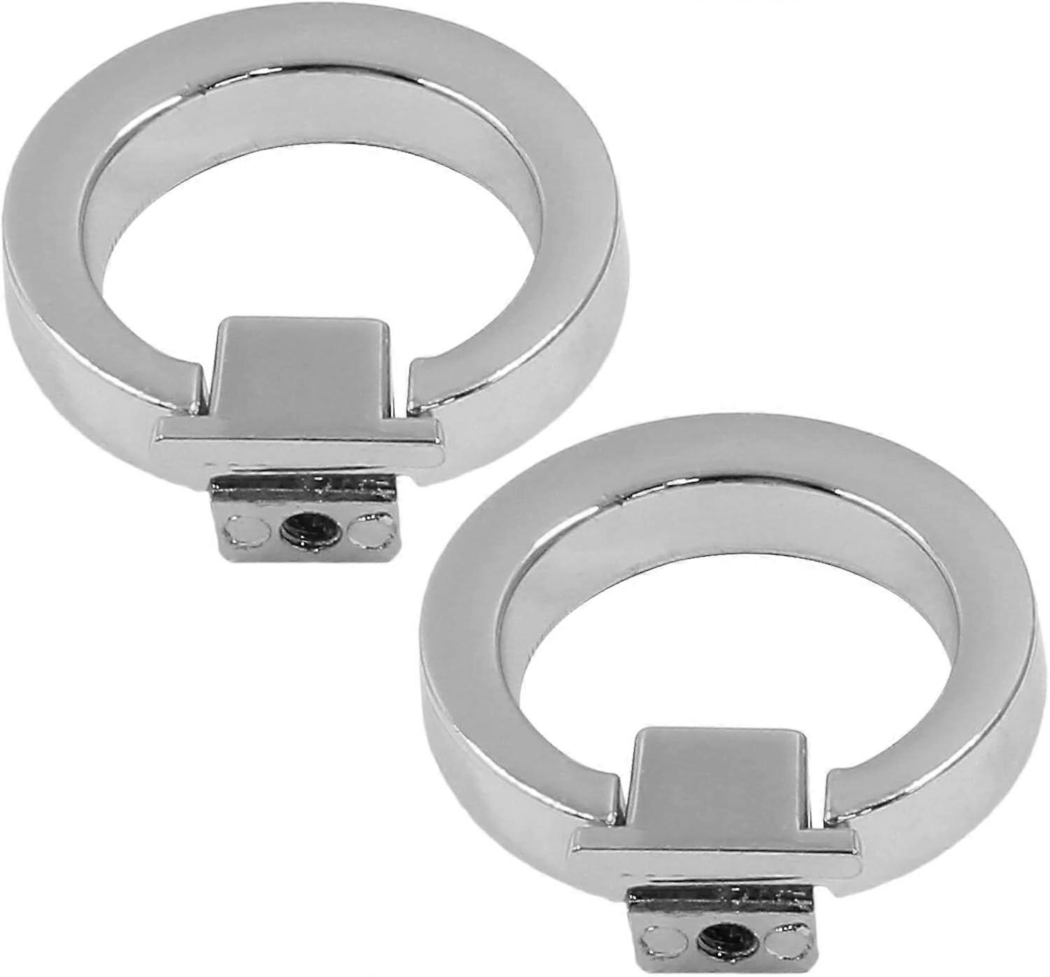 2 Pcs Silver Cabinet Pulls Ring Drawer Pulls, Metal Pulls Closet Door