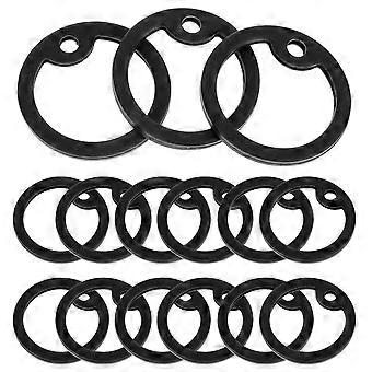 15pcs Professionnel Chien Identification Tag Silencieux Silicone Dogtag Silencieux Utile Mute Cercle pour Pet Chien Chat (Noir)