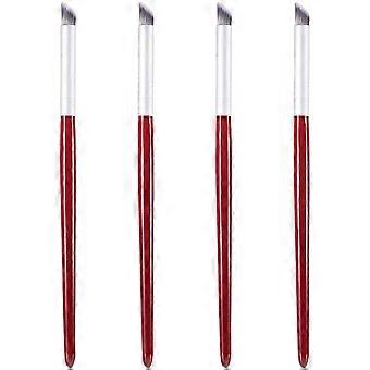 Colorful Nail Brush Acrylic Painting Tool for Manicure 4Pcs Red Fiber Set
