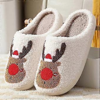 Świąteczne kapcie, Słodkie miękkie wygodne ciepłe pluszowe antypoślizgowe pantofle domowe, rozmyte pianki z pamięcią Indoor Outdoor Shoes dla kobiet Mężczyzn