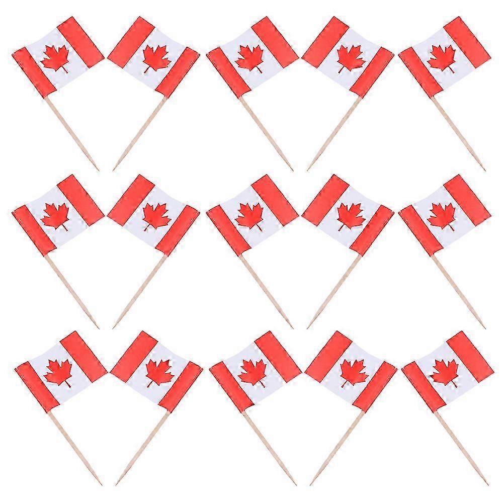 Canada Flag Toothpick Mini Double-Sided Flags for 600Pcs Appetizer Picks
